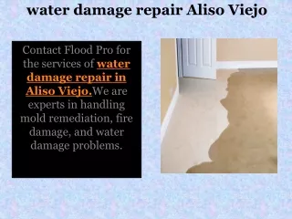 Water Damage Repair Aliso Viejo