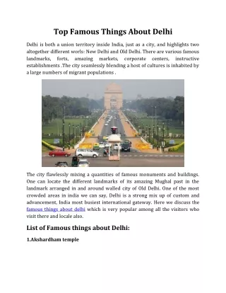 top famous things about delhi