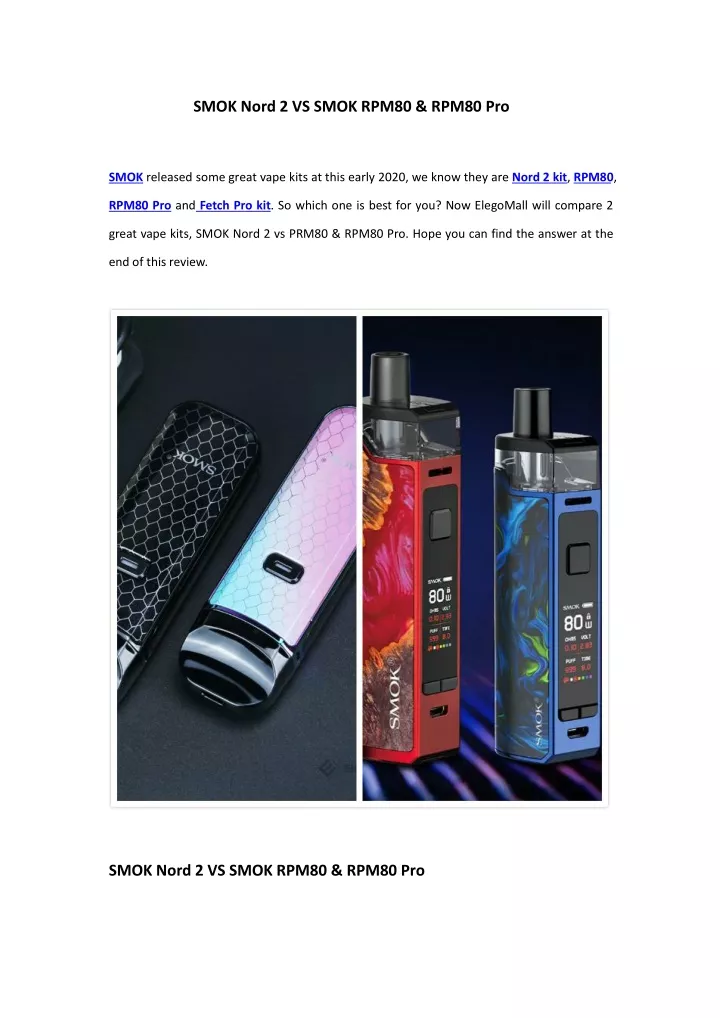 smok nord 2 vs smok rpm80 rpm80 pro