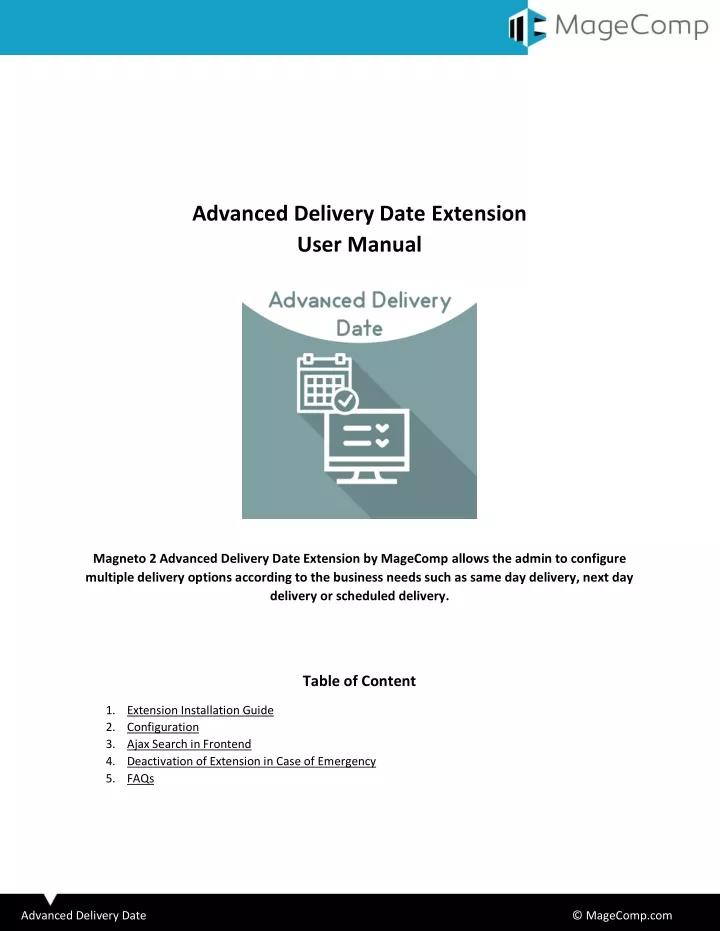 advanced delivery date extension user manual