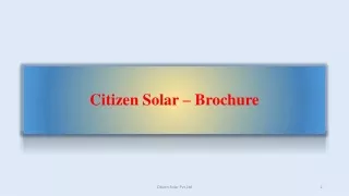 Citizen Solar - Brochure