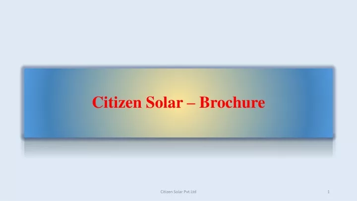 citizen solar brochure