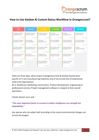 how to use kanban custom status workflow