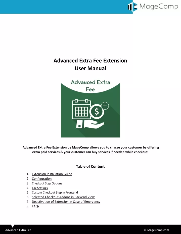 advanced extra fee extension user manual