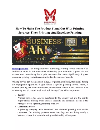 How To Make The Product Stand Out With Printing Services, Flyer Printing, And Envelope Printing