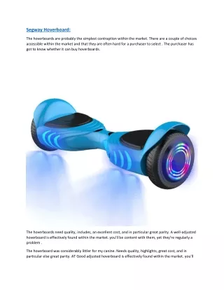 Best Hoverboard Company UK