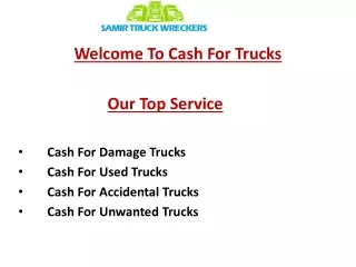 Cash For Second hand Trucks