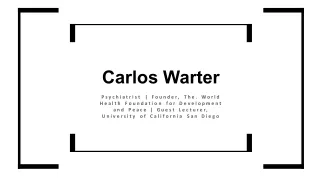 Carlos Warter - Accomplished Mentor From Vista, California