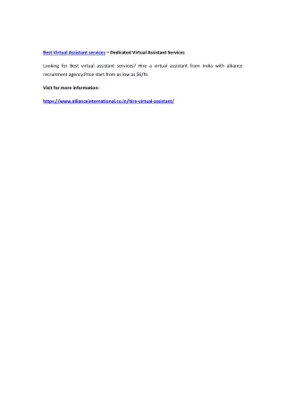 best virtual assistant services dedicated virtual