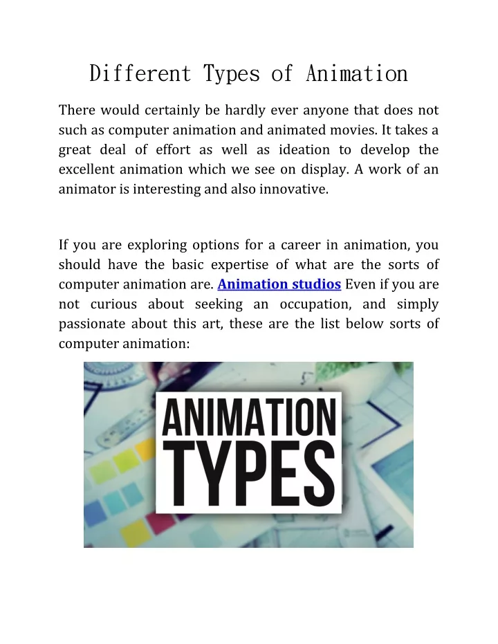 different types of animation
