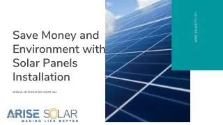 save money and environment with solar panels