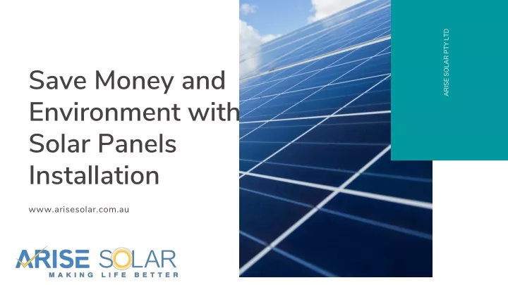 save money and environment with solar panels