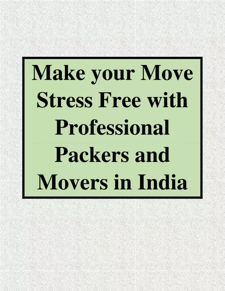make your move stress free with professional