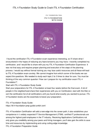 itil 4 foundation study guide to crack itil