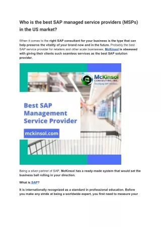 who is the best sap managed service providers