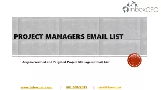 Acquire Verified and Targeted Project Managers Email List