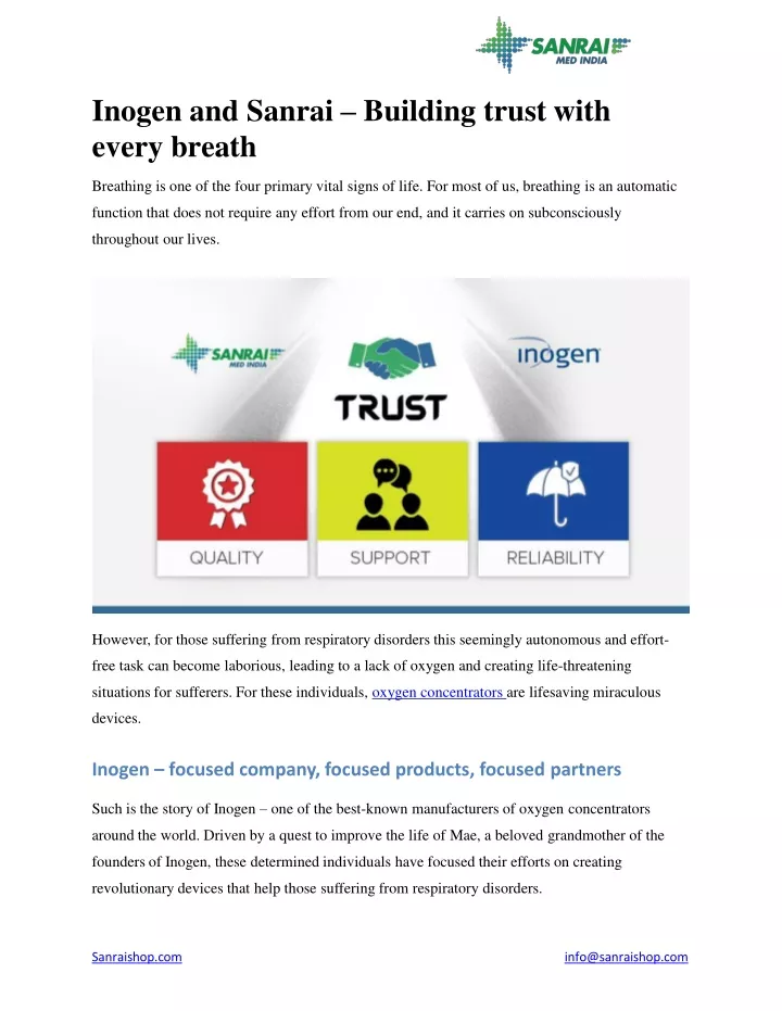 inogen and sanrai building trust with every breath