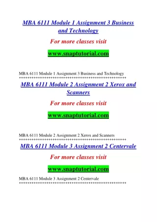 mba 6111 module 1 assignment 3 business