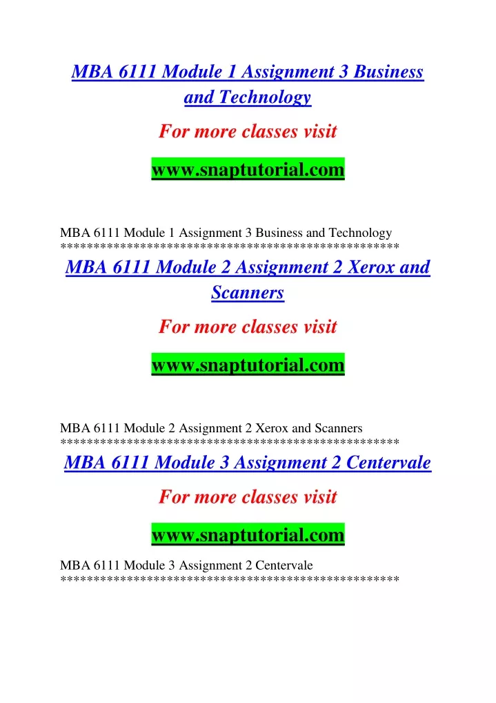 mba 6111 module 1 assignment 3 business