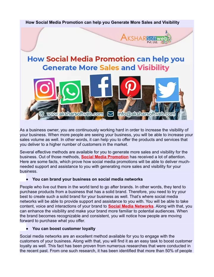 how social media promotion can help you generate