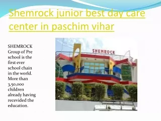 Best day care center in paschim vihar
