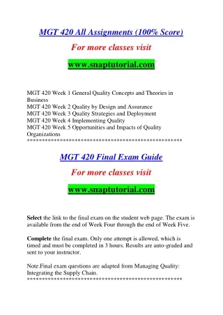 mgt 420 all assignments 100 score
