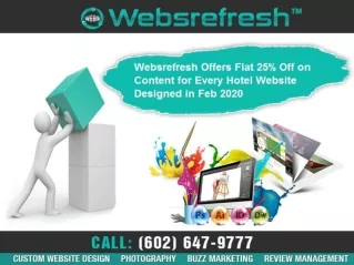 Websrefresh Offers Flat 25% Off on Content for Every Hotel Website Designed in Feb 2020