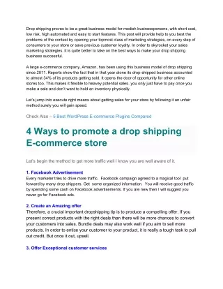 4 Ways to promote a drop shipping E-commerce store