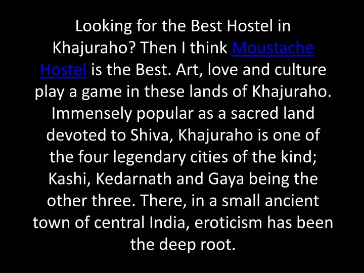 looking for the best hostel in khajuraho then