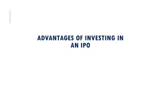 advantages of investing in an ipo