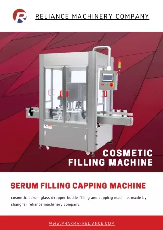 Cosmertic serum glass dropper bottle filling and capping machine RELIANCE