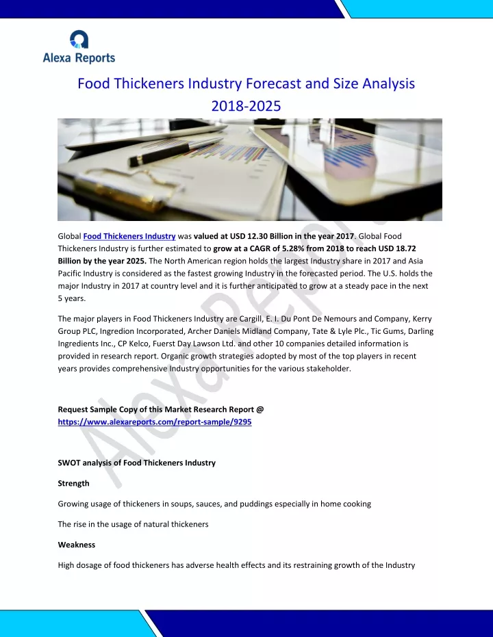 food thickeners industry forecast and size