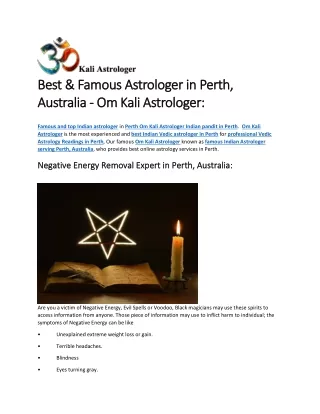 Best & Famous Astrologer in Perth, Australia - Om Kali Astrologer