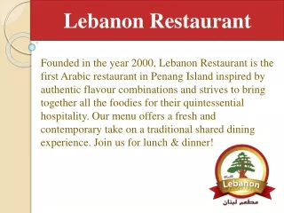 Penang Food | Lebanon Restaurant