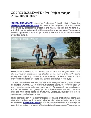 godrej boulevard pre project manjari pune