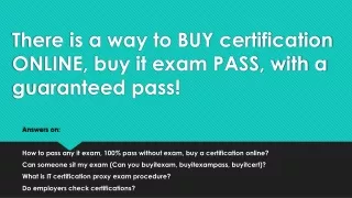 there is a way to buy certification online