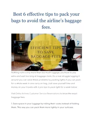 Best 6 effective tips to pack your bags to avoid the airline’s baggage fees.