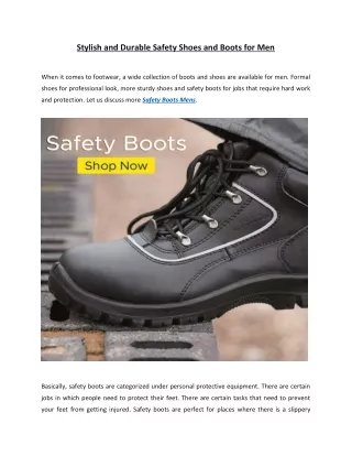 Stylish and Durable Safety Shoes and Boots for Men