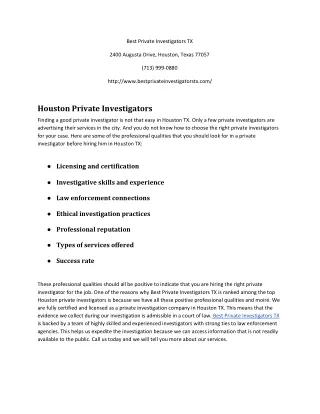best private investigators tx