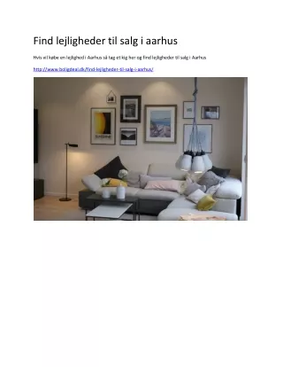 find lejligheder til salg i aarhus