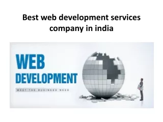 Best web development services company in india