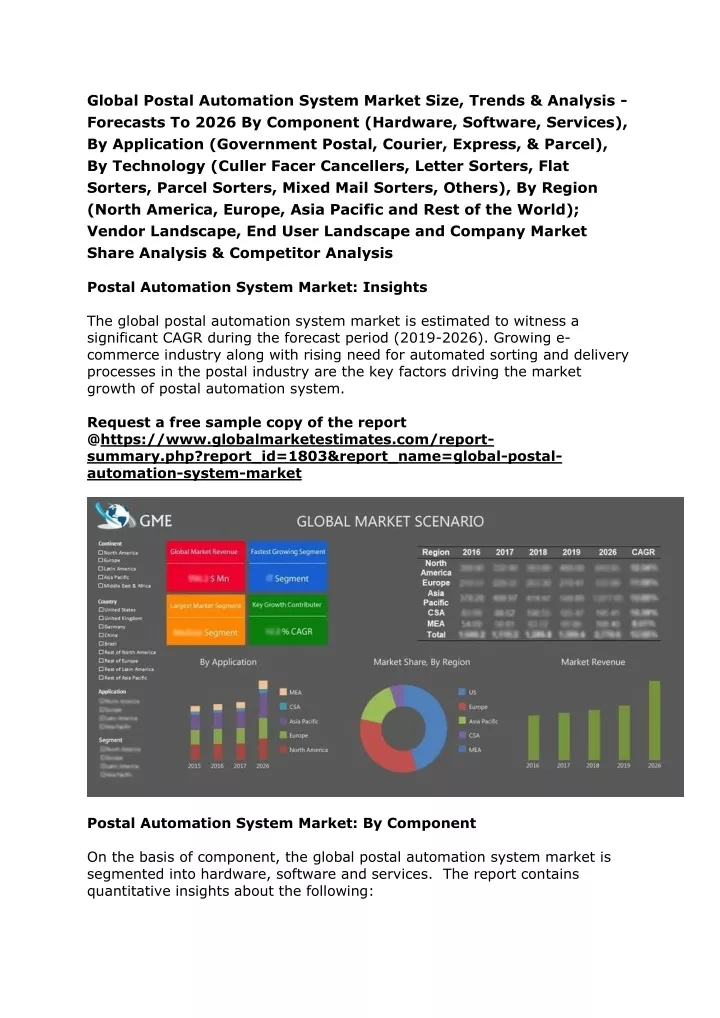 global postal automation system market size