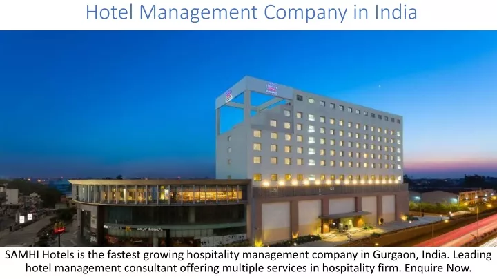 hotel management company in india