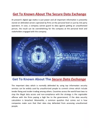 get to known about the secure data exchange