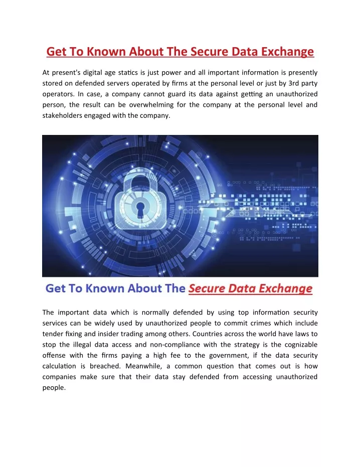 get to known about the secure data exchange