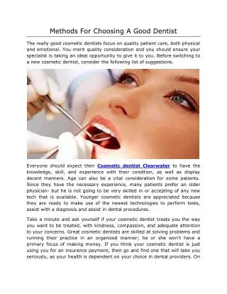 Methods For Choosing A Good Dentist