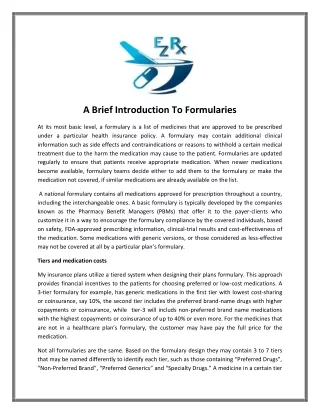 A Brief Introduction To Formularies