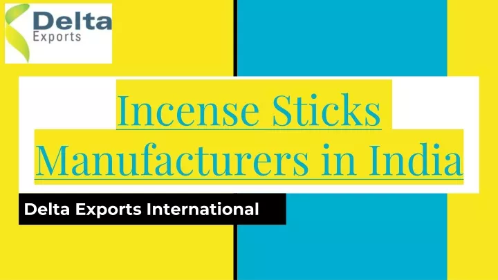 incense sticks manufacturers in india