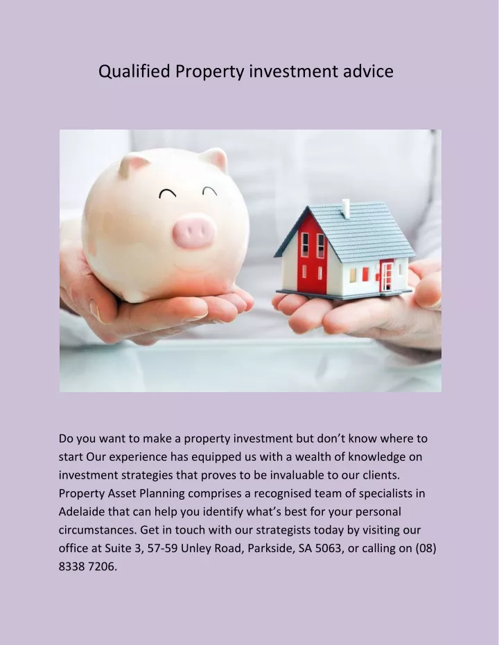 qualified property investment advice