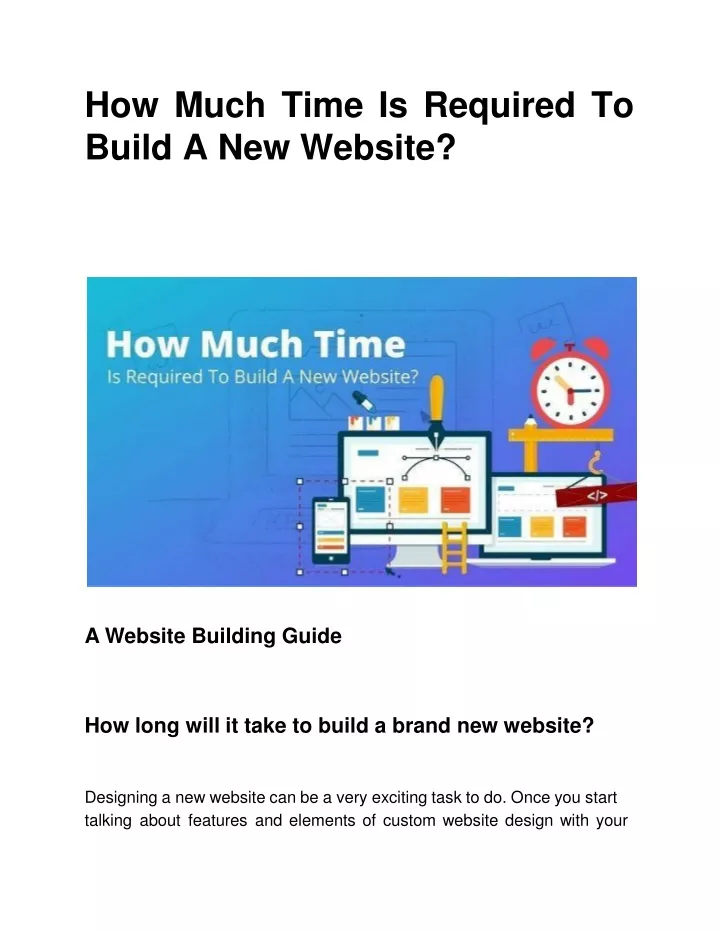 how much time is required to build a new website